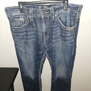 VTG Silver Jeans Men's Indigo Relaxed Fit 36×32
